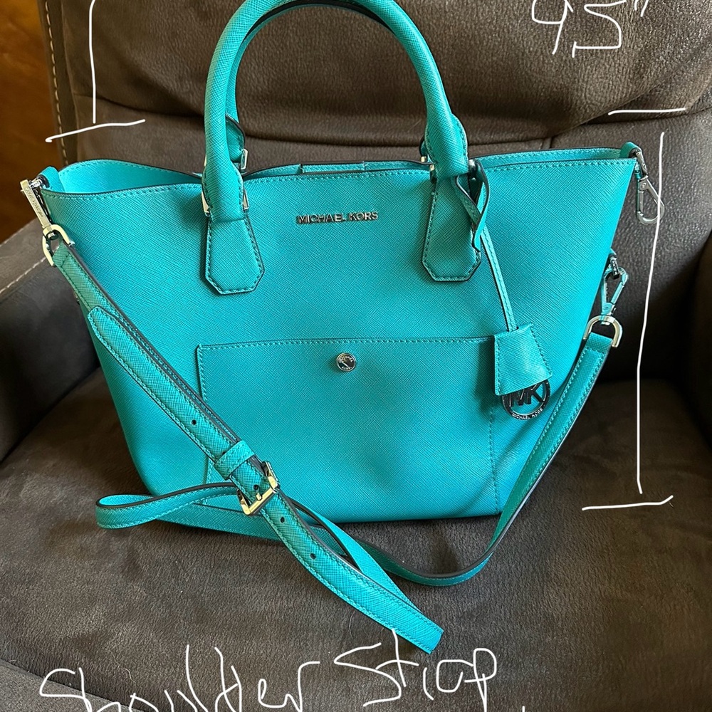 Michael Kors Turquoise Tote Bag